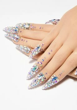 Unicorns Poop Glitter Diamante Nail Gloves