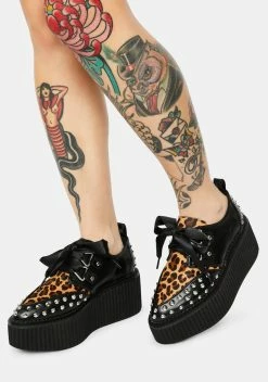 Charla Tedrick Wildchild Studded Leopard Platform Creepers