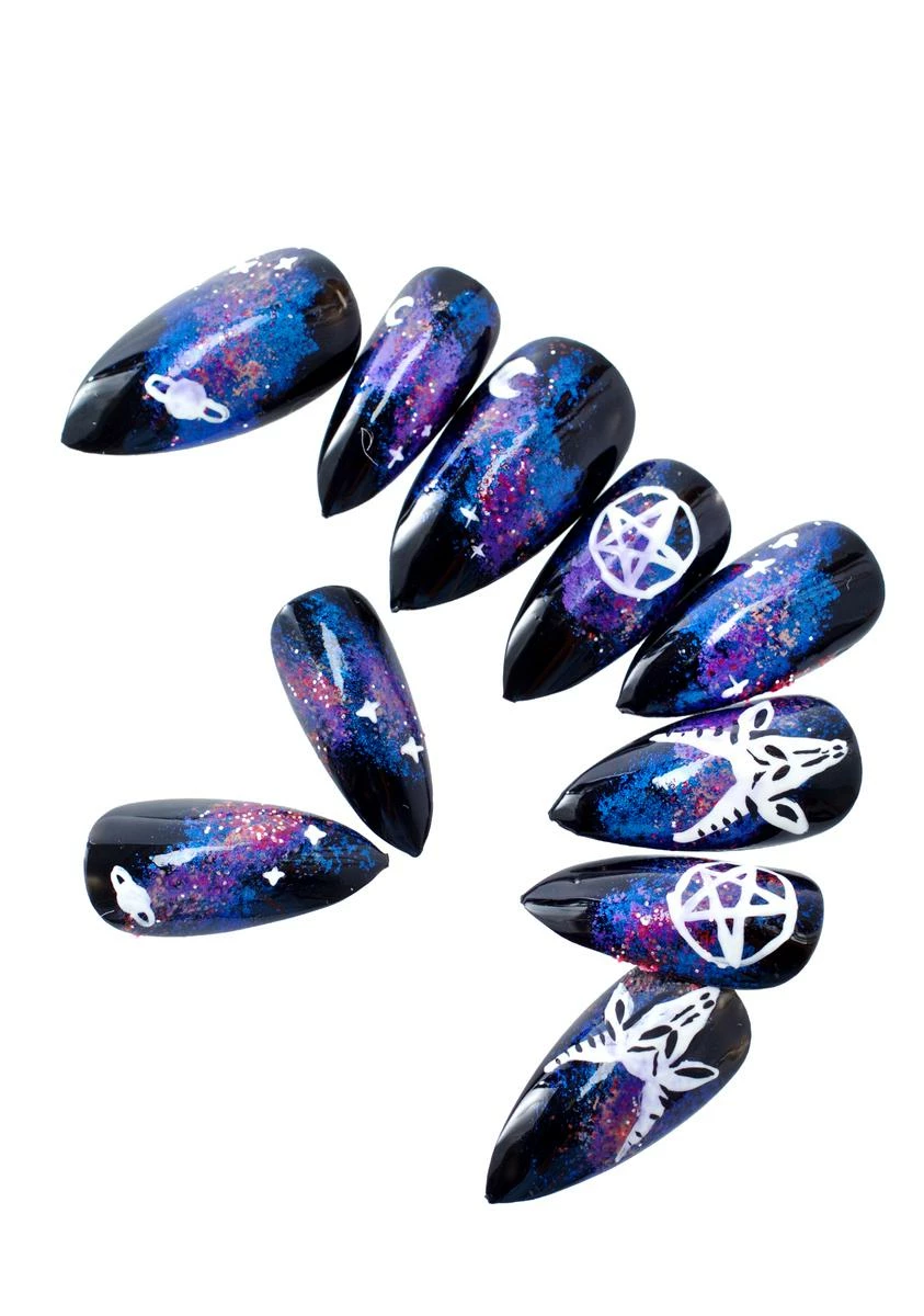 RAVE NAILZ Satanic Galaxy Nail Set 3 RAVE NAILZ Satanic Galaxy Nail Set