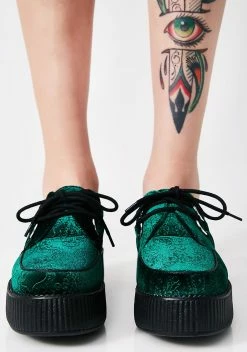 T.U.K. Emerald Embossed Velvet Mondo Viva Creepers -T.U.K. Sales Store 2UThac4SNJ4Eq8XGFpchgMn7oJxoTFo3 24