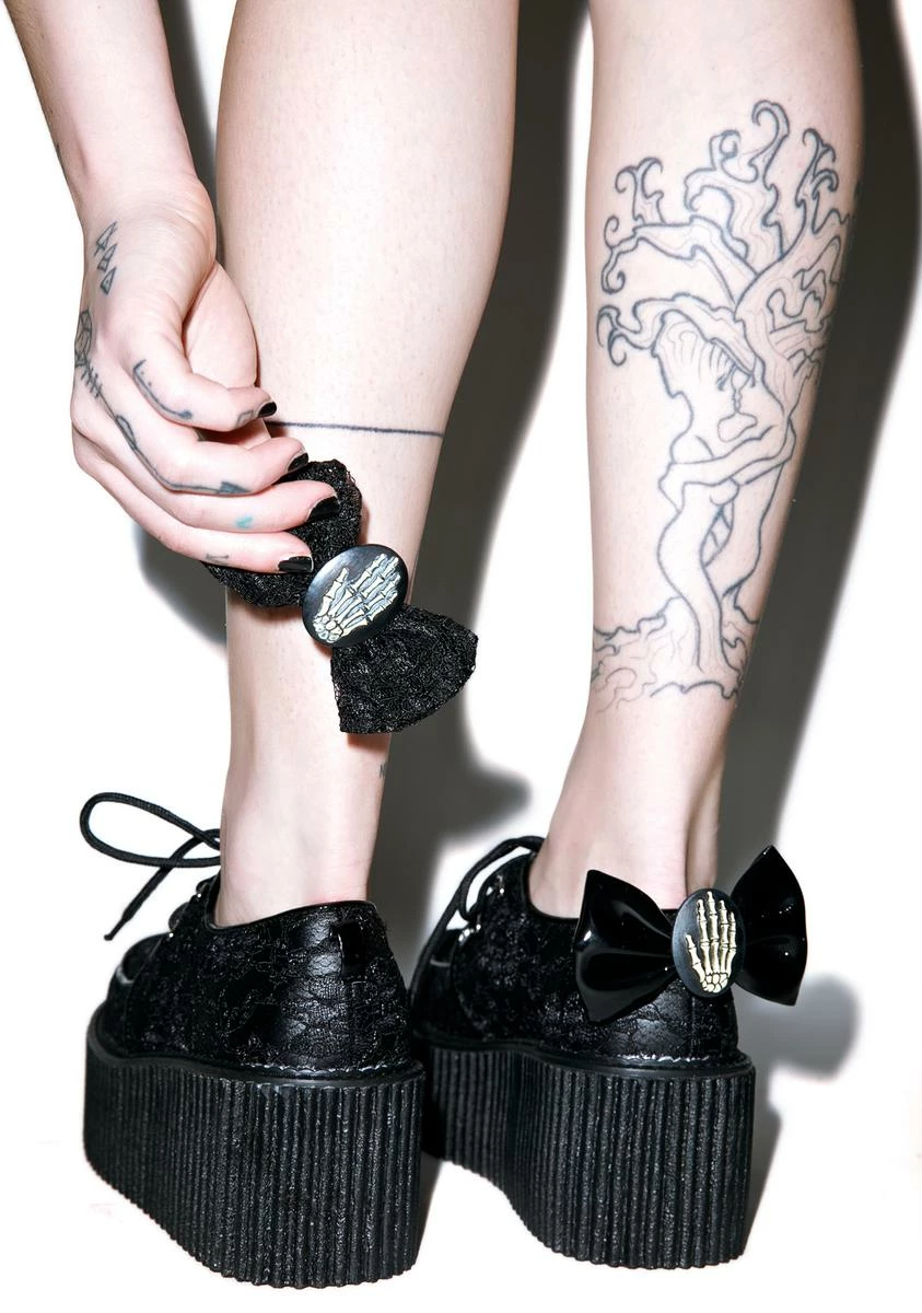 Demonia Elvira's Bow Lace Ceepers 6 Demonia Elvira's Bow Lace Ceepers - Image 4