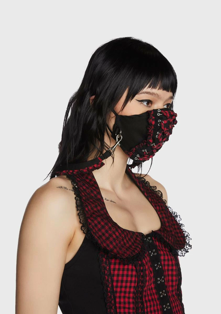 TRIPP NYC Red And Black Solid Face Cover 5 TRIPP NYC Red And Black Solid Face Cover - Image 3