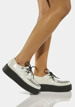 T.U.K. White Oil Slick Mondo Creepers
