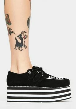 T.U.K. Black Suede Striped Stack Creepers 7 T.U.K. Black Suede Striped Stack Creepers -T.U.K. Sales Store AQqnAEVgRxdPqc9ICPNFmU3y3EpQvFw5 24