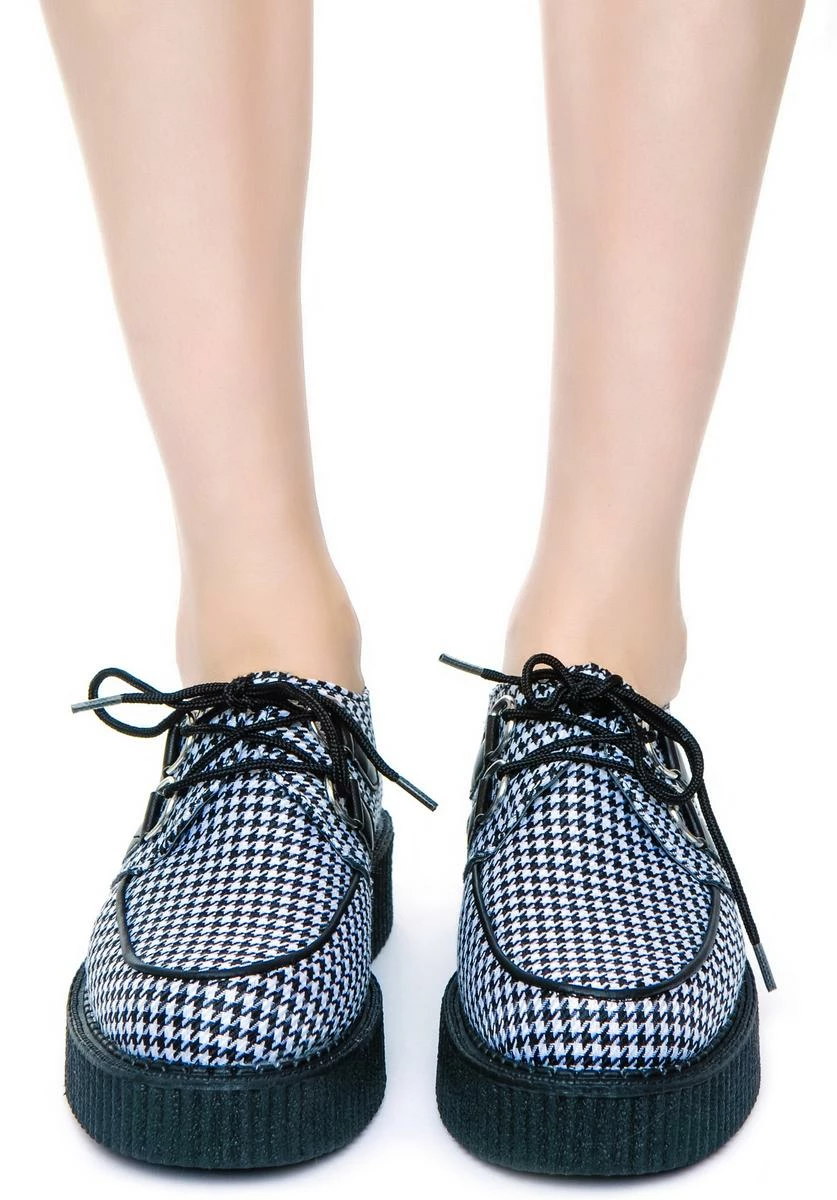 T.U.K. Houndstooth Round Low Creeper 4 T.U.K. Houndstooth Round Low Creeper - Image 2