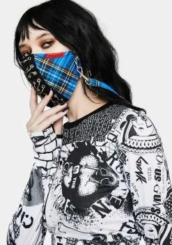TRIPP NYC Blue Plaid Piercing Face Mask -T.U.K. Sales Store Bpgx6fwTUI49GdJSZ3cCD1KXtD9bmkjm 24