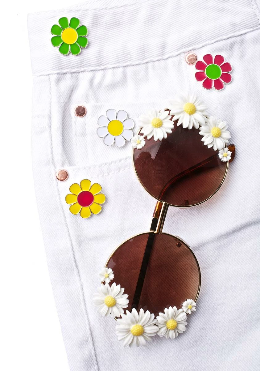 Laser Kitten Flower Pin Set 3 Laser Kitten Flower Pin Set