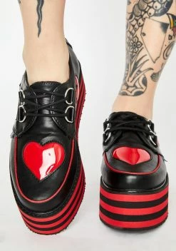 T.U.K. Heart Striped Platform Creepers -T.U.K. Sales Store DYOAZv2vuoTh9EycWfWD2gnJ6kozFRFL 24