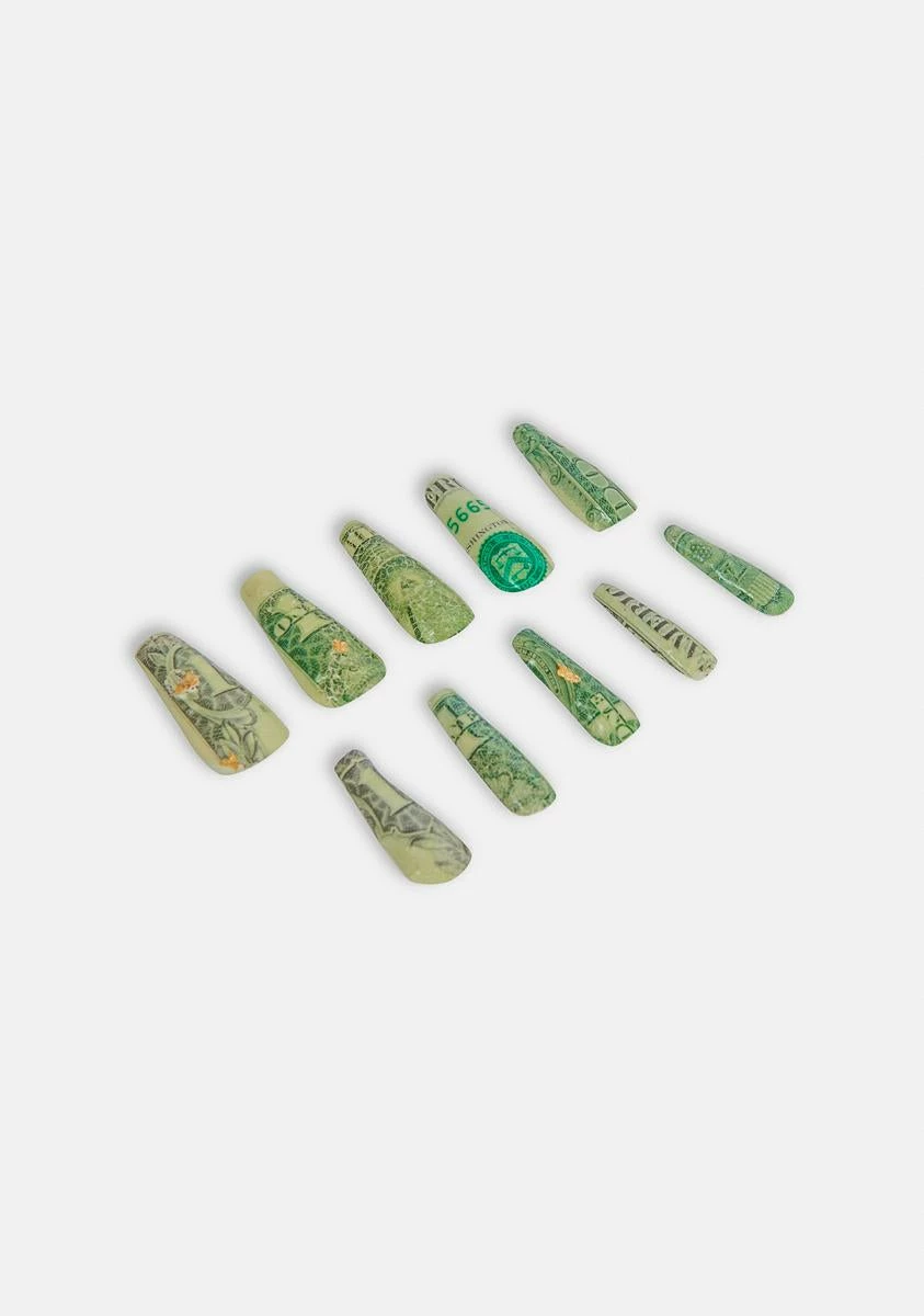 Hammered Nails Dolla Bill Press On Nails 3 Hammered Nails Dolla Bill Press On Nails