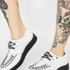 T.U.K. White Viva II Lace Up Creepers