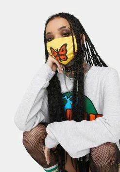 Petals And Peacocks Give Me Butterflies Face Mask
