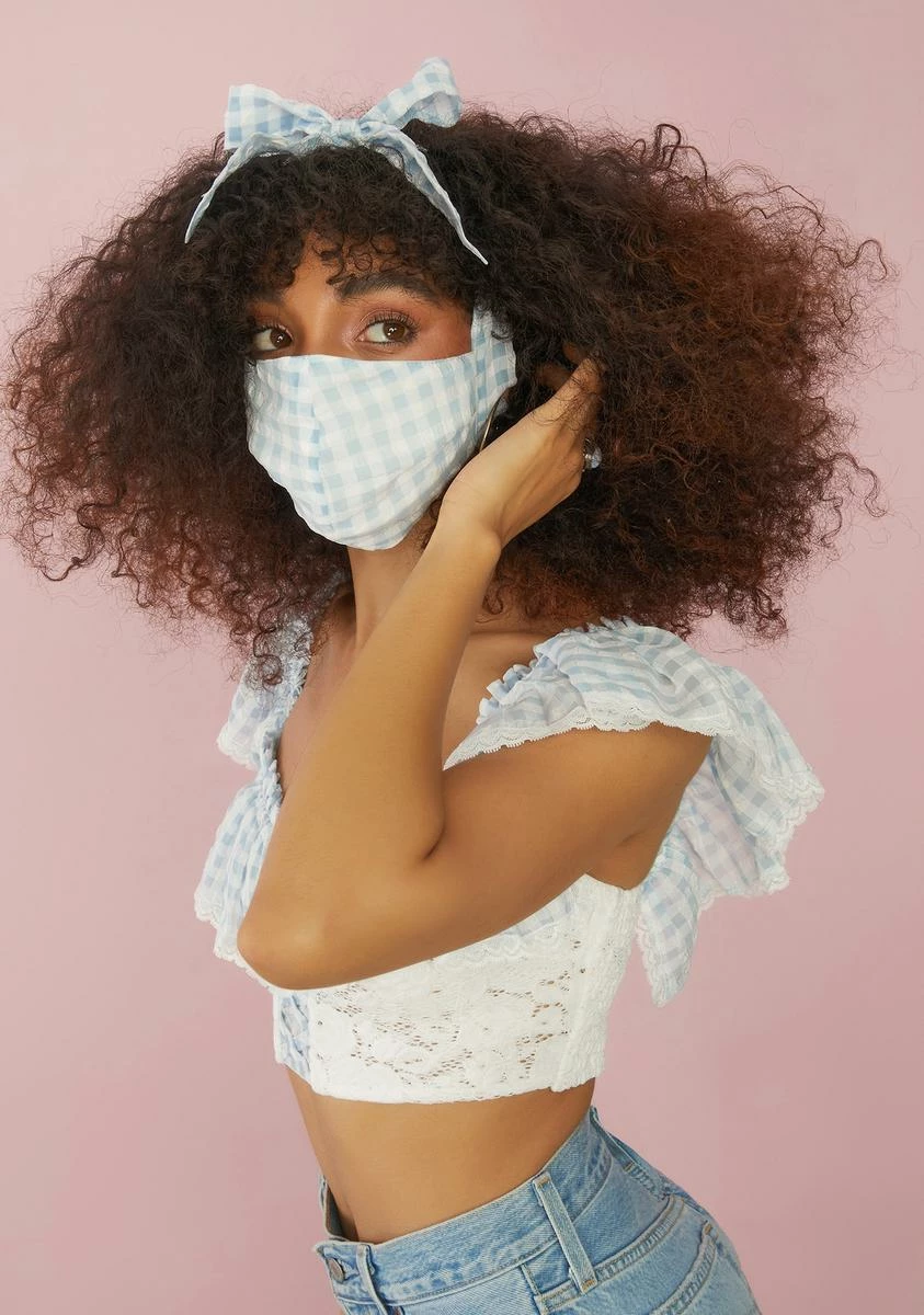 Sugar Thrillz Sky Slice Of Heaven Gingham Face Mask 3 Sugar Thrillz Sky Slice Of Heaven Gingham Face Mask