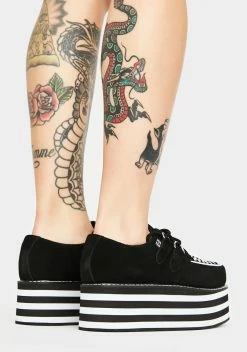 T.U.K. Black Suede Striped Stack Creepers 9 T.U.K. Black Suede Striped Stack Creepers -T.U.K. Sales Store GlWKXVM718qLcUuTJ7MLBwXlEf6T7lIp 24