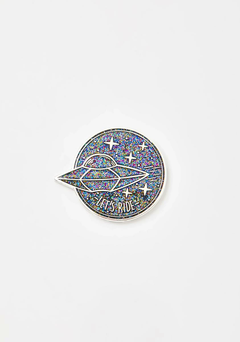 MALA Silver Glitter Planet Enamel Pin 4 MALA Silver Glitter Planet Enamel Pin - Image 2