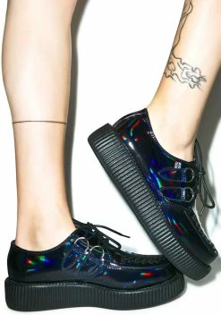 T.U.K. Black Hologram Patent Viva Low Creepers -T.U.K. Sales Store IiNX0tLa0J2Hn3jTbP7mkeAK5aSJSYMX 24