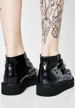 T.U.K. Black Hologram Patent 3-Buckle Pointed Creepers -T.U.K. Sales Store KOXiwLEvohTcd3C1uoPRuMiJsIV6wai3 24