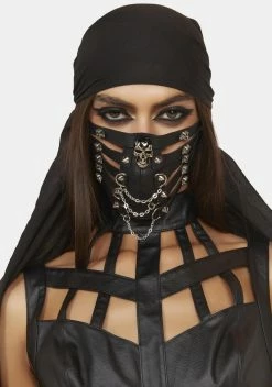 DEVIL FASHION Black Reaper Vegan Leather Punk Mask