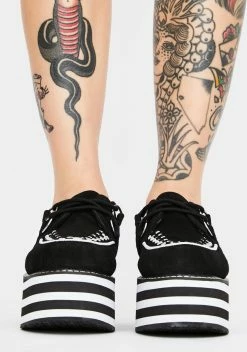 T.U.K. Black Suede Striped Stack Creepers 8 T.U.K. Black Suede Striped Stack Creepers -T.U.K. Sales Store MA0RUaudnLqt0cl9RfQd6rQkXGqXMjwU 24