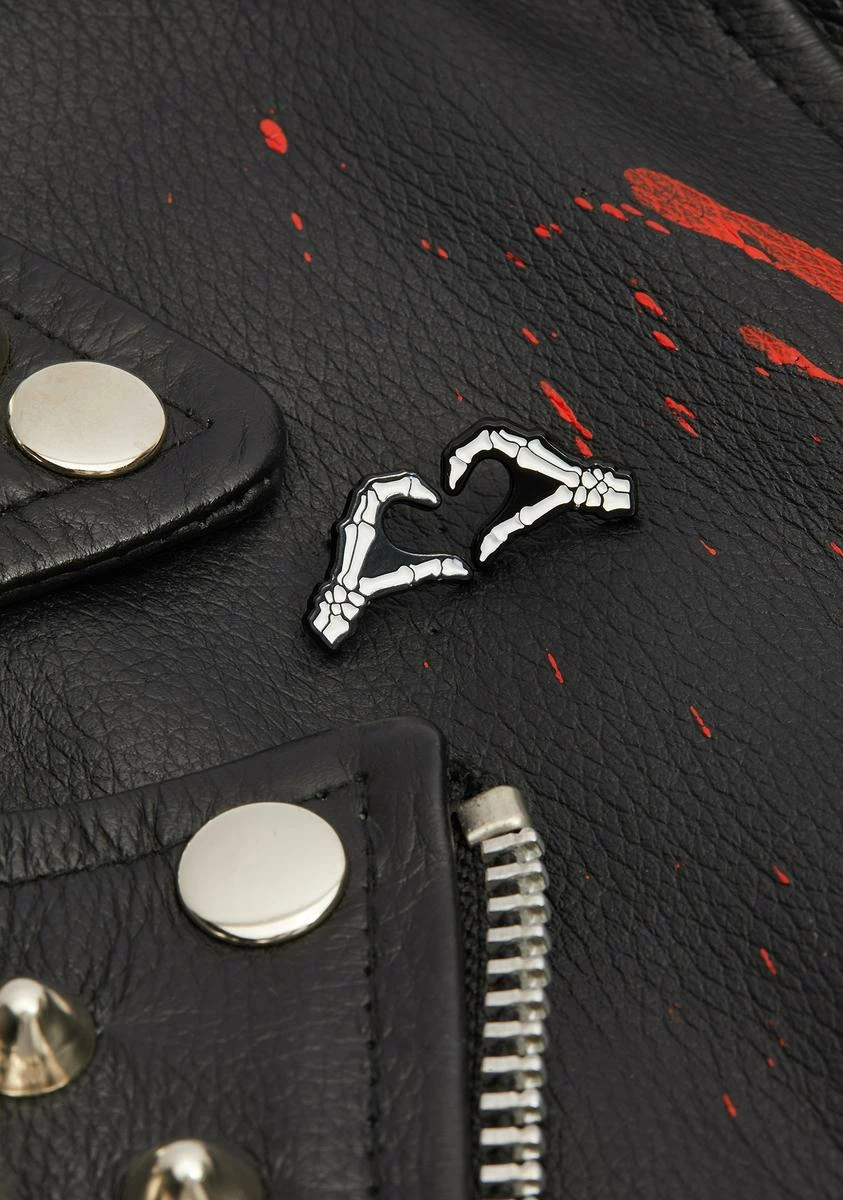 ECTOGASM Skeleton Heart Hands Pin 4 ECTOGASM Skeleton Heart Hands Pin - Image 2