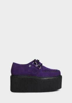 T.U.K. Purple Suede Classic Stratocreepers