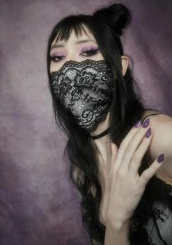 Widow Shadows Of Moonlight Lace Face Mask