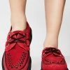 T.U.K. Red Suede Viva Low Creeper