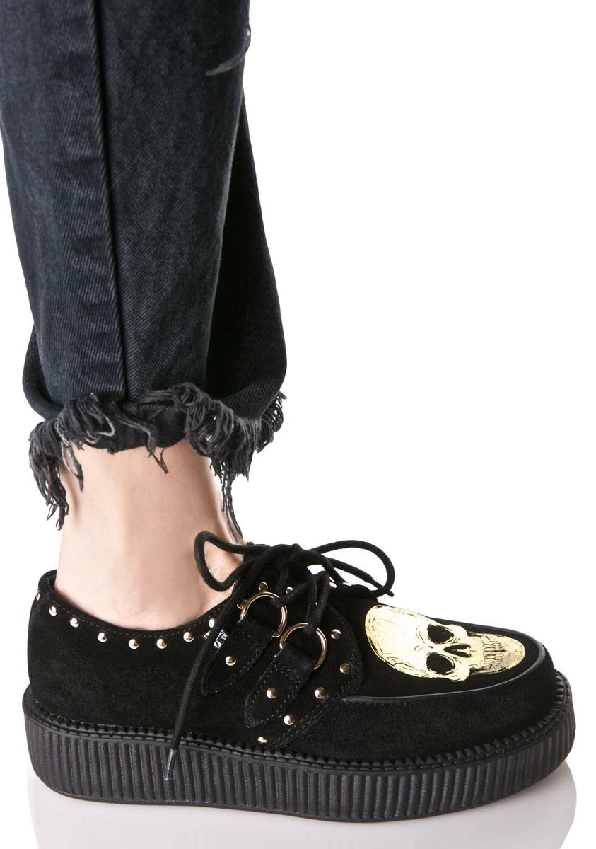 T.U.K. Suede Viva Skull Creepers 4 T.U.K. Suede Viva Skull Creepers - Image 2