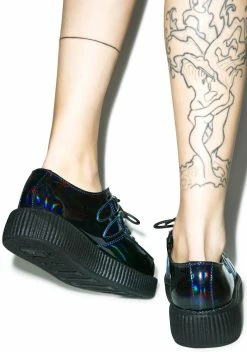 T.U.K. Black Hologram Patent Viva Low Creepers -T.U.K. Sales Store TylHI7vCZiMZR17Kfnwsrltri1IRDKJm 24