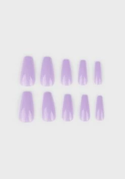 I SCREAM NAILS Purple Pleasures Coffin Shaped False Nails