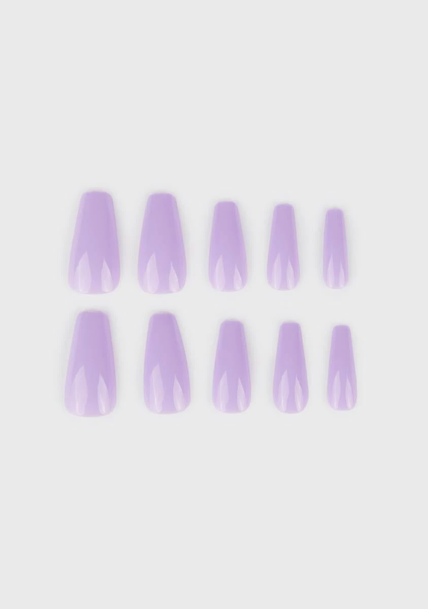 I SCREAM NAILS Purple Pleasures Coffin Shaped False Nails