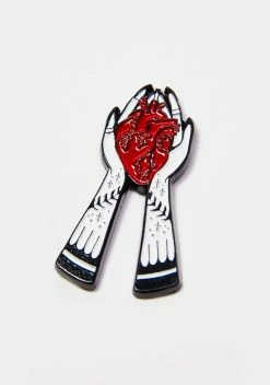 ECTOGASM Heart In Hands Enamel Pin