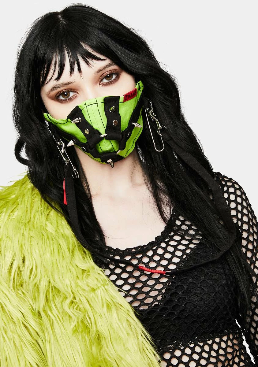TRIPP NYC Lime Green Harness Strap Face Mask 3 TRIPP NYC Lime Green Harness Strap Face Mask
