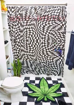 Dolls Home Warped Realm Checkered Shower Curtain