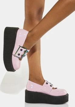 Demonia Pink Holographic Creeper-230 Platform Mary Janes -T.U.K. Sales Store bqy23QGwWi6b1wwthHG4Z6plGSqgzD7L 24