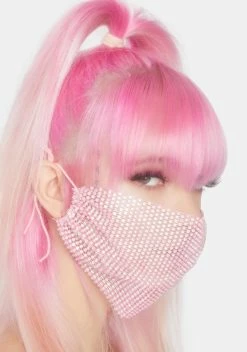 X_PTLHZ Blush Keep It Classy Rhinestone Face Mask