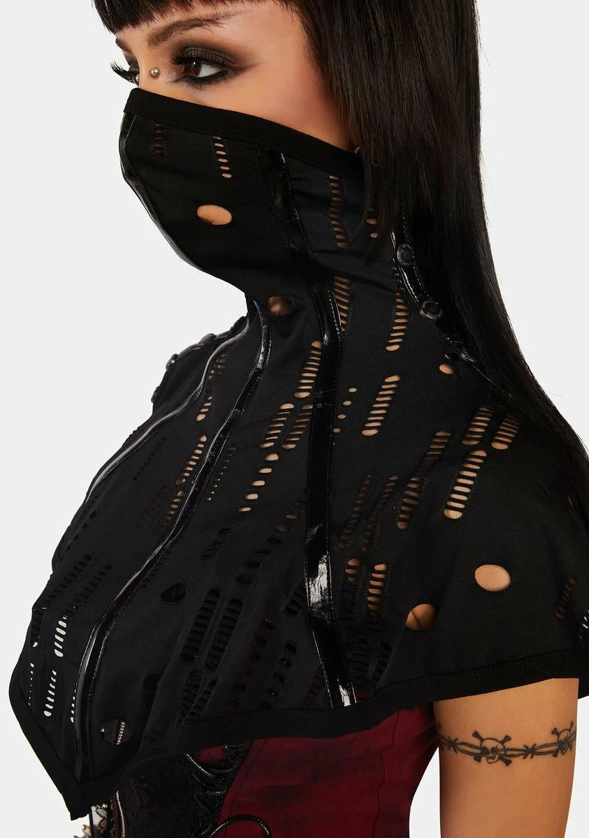 PUNK RAVE Goth Stylish Mesh Face Mask 4 PUNK RAVE Goth Stylish Mesh Face Mask - Image 2
