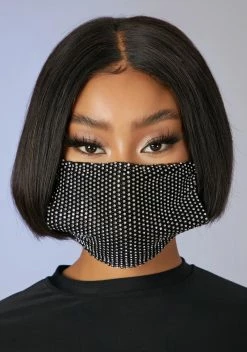 Poster Grl Respect The Drip Rhinestone Face Mask