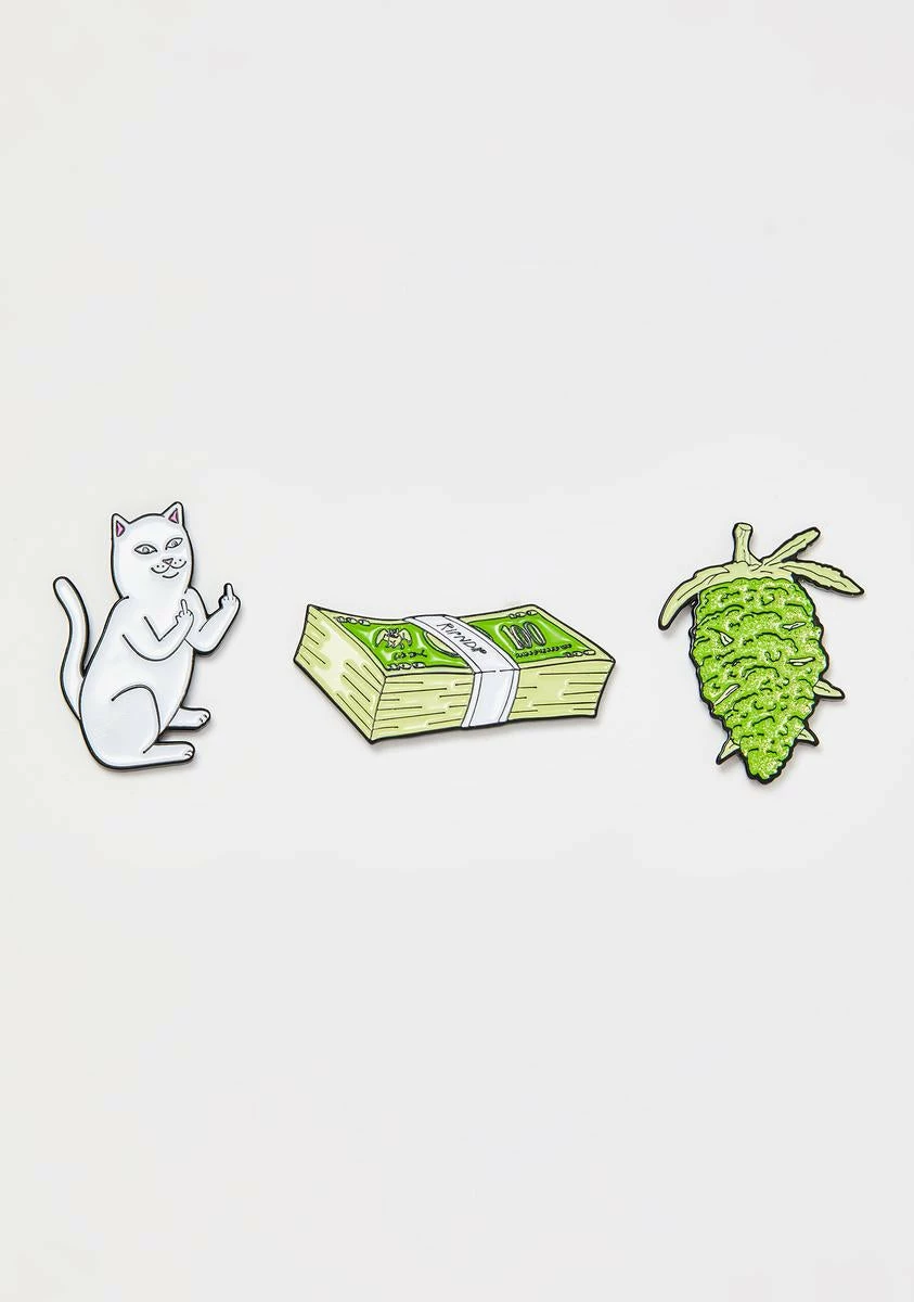 RIPNDIP Pu$$y Money Weed Enamel Pins 4 RIPNDIP Pu$$y Money Weed Enamel Pins - Image 2