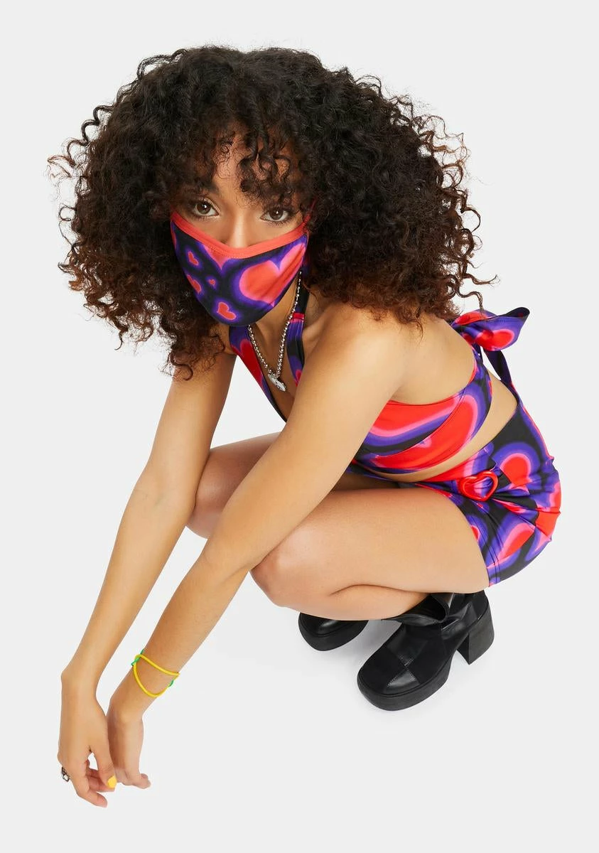 DELiA*s By Dolls Kill Electric Juice Heart Print Face Mask 4 DELiA*s By Dolls Kill Electric Juice Heart Print Face Mask - Image 2