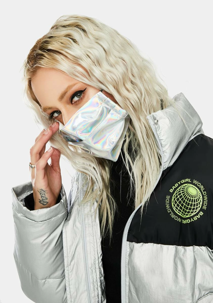 Funk Plus Silver Holographic Face Mask 4 Funk Plus Silver Holographic Face Mask - Image 2