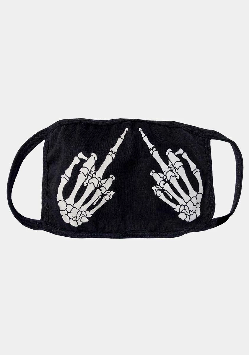 Kreepsville 666 Skeleton Middle Finger Face Mask 3 Kreepsville 666 Skeleton Middle Finger Face Mask