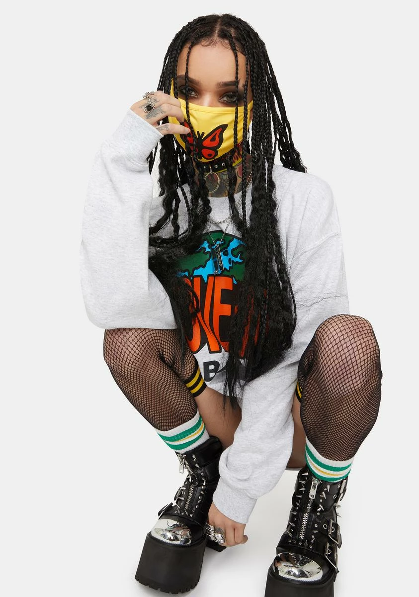 Petals And Peacocks Give Me Butterflies Face Mask 4 Petals And Peacocks Give Me Butterflies Face Mask - Image 2