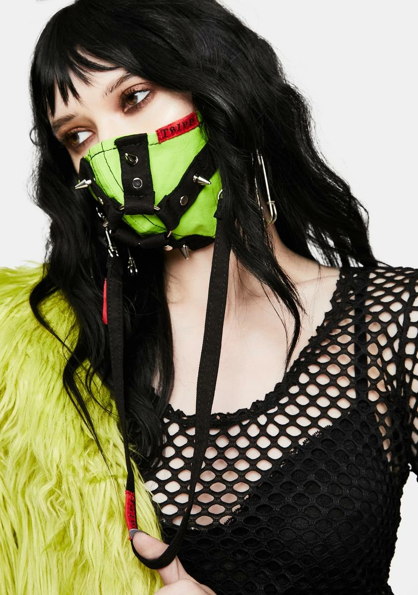 TRIPP NYC Lime Green Harness Strap Face Mask 4 TRIPP NYC Lime Green Harness Strap Face Mask - Image 2