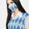 Nii HAi Blue Argyle Face Mask