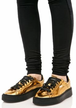 Puma Gold Metallic Creeper Sneakers