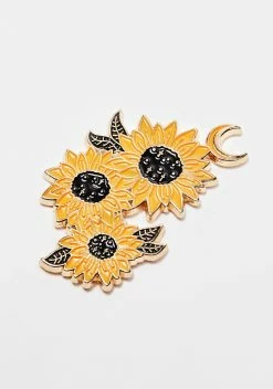 ECTOGASM Sunflower Moon Enamel Pin