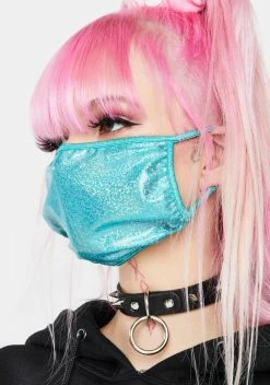 X_Midnight Ballerina Dancewear Aqua Shimmer And Shine Face Mask