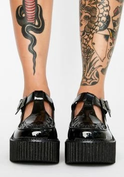 Demonia Patent T-Strap Creepers -T.U.K. Sales Store oBlA83GScirsefS91uPK29KV1MDyI2YX 24