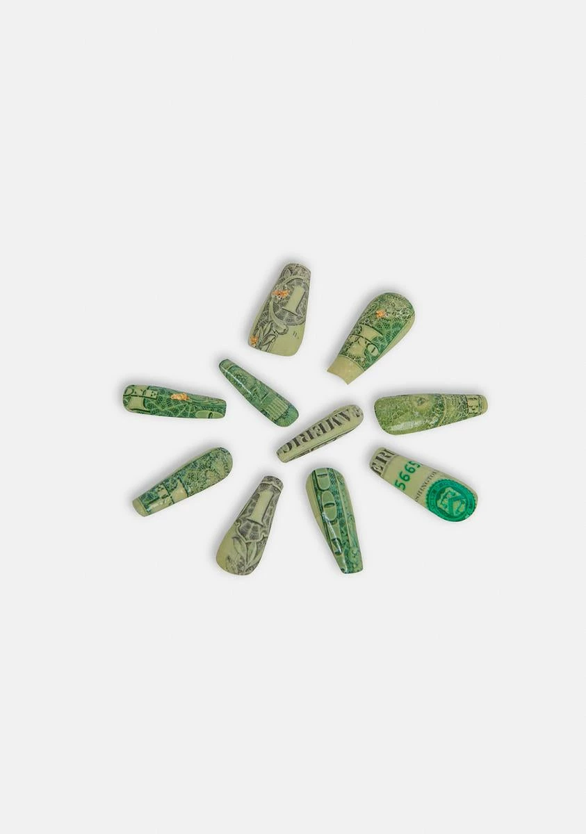 Hammered Nails Dolla Bill Press On Nails 4 Hammered Nails Dolla Bill Press On Nails - Image 2
