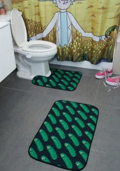 Dolls Kill X Rick And Morty Pickle Rick Bath Mat Set